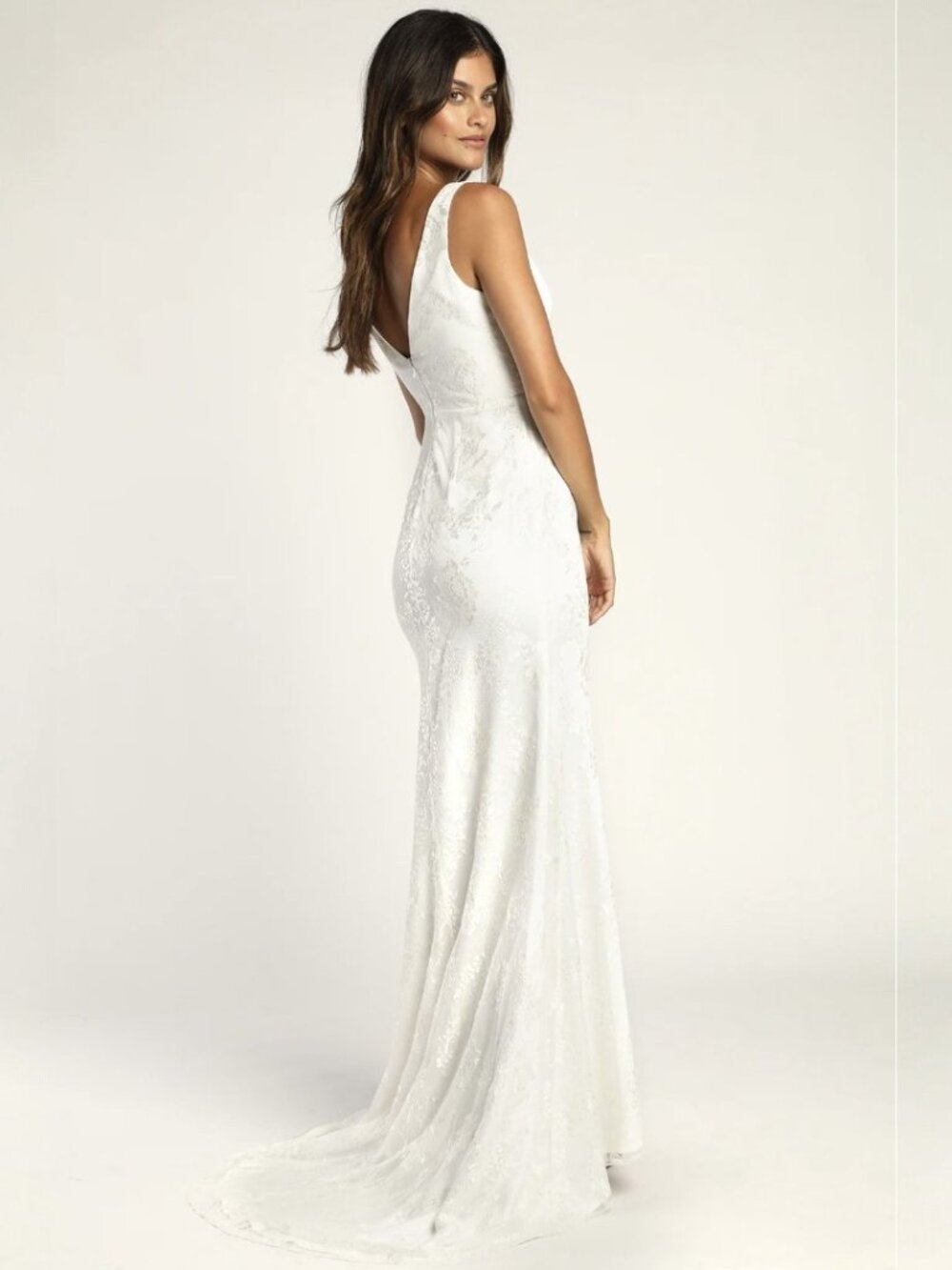 Lulus Made for Forever White Lace Mermaid Maxi Dress NWT - Picture 2 of 10